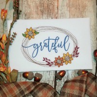 Grateful Frame with Sunflower Machine Embroidery Design